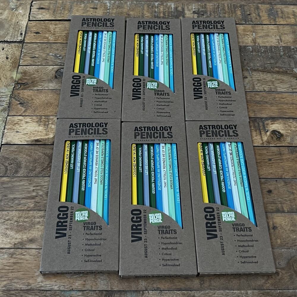 Pencil Stationery Set Of Astrology Virgo 8 Standard No. 2 Pencils Pack of 6
